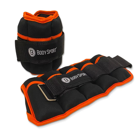 1 Pound – 5 Pound Black/Orange Adjustable Ankle Weights for Men, Women, and Kids – Workout Aid for Added Resistance
